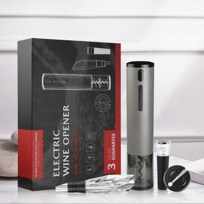 4 in 1 stainless steel cordless electric wine opener set customized electric wine opener gift set